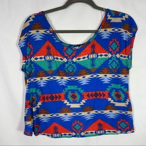 NWT Edge, Tribal Print Crop Top. Size Small